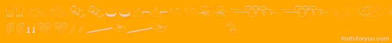 Cookingset-Schriftart – Rosa Schriften auf orangefarbenem Hintergrund