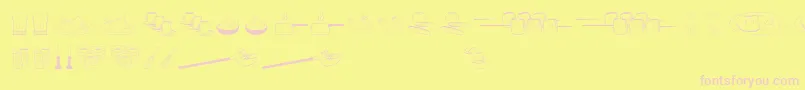 Cookingset-Schriftart – Rosa Schriften auf gelbem Hintergrund