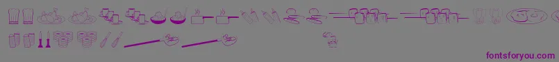 Шрифт Cookingset – фиолетовые шрифты на сером фоне