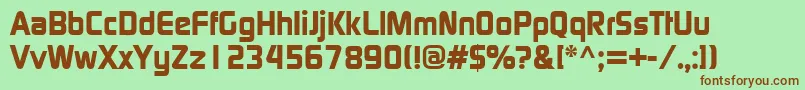 Шрифт ContinuumBold – коричневые шрифты на зелёном фоне
