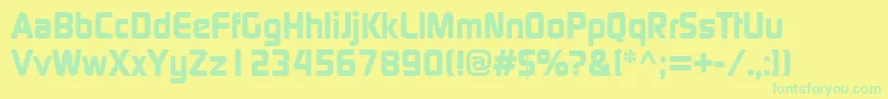 ContinuumBold Font – Green Fonts on Yellow Background