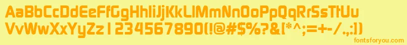 ContinuumBold Font – Orange Fonts on Yellow Background