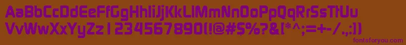Czcionka ContinuumBold – fioletowe czcionki na brązowym tle