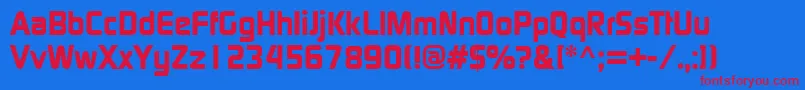 ContinuumBold Font – Red Fonts on Blue Background