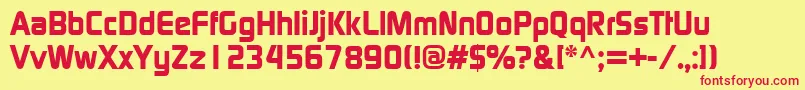 ContinuumBold Font – Red Fonts on Yellow Background