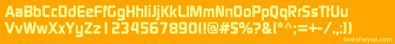 フォントContinuumBold – オレンジの背景に黄色の文字
