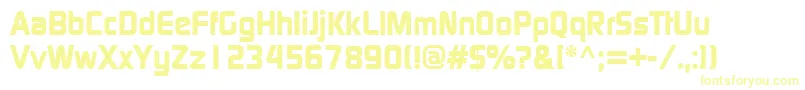 フォントContinuumBold – 白い背景に黄色の文字