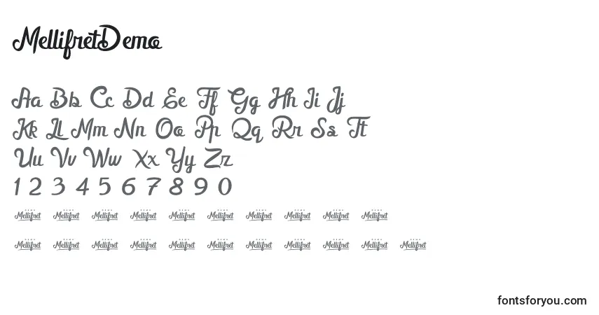 A fonte MellifretDemo – alfabeto, números, caracteres especiais