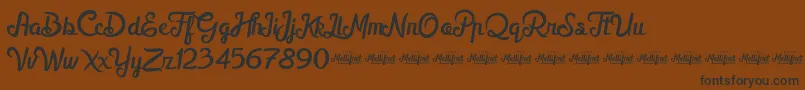 フォントMellifretDemo – 黒い文字が茶色の背景にあります