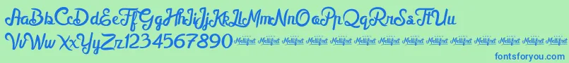 fuente MellifretDemo – Fuentes Azules Sobre Fondo Verde