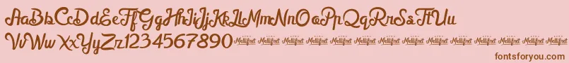 MellifretDemo-Schriftart – Braune Schriften auf rosa Hintergrund