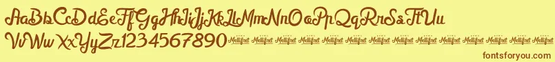 MellifretDemo Font – Brown Fonts on Yellow Background