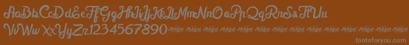 Шрифт MellifretDemo – серые шрифты на коричневом фоне