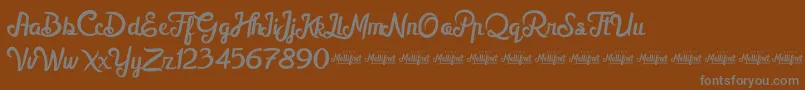 MellifretDemo-Schriftart – Graue Schriften auf braunem Hintergrund