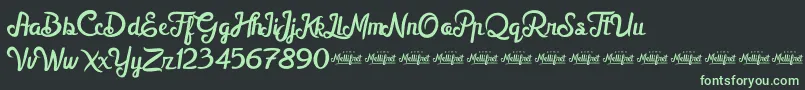 MellifretDemo Font – Green Fonts on Black Background