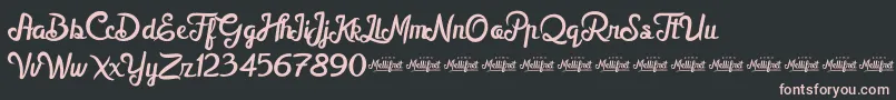 フォントMellifretDemo – 黒い背景にピンクのフォント