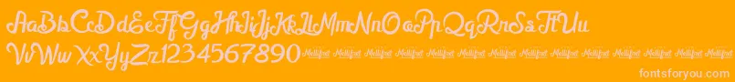 MellifretDemo-Schriftart – Rosa Schriften auf orangefarbenem Hintergrund