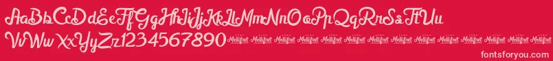 MellifretDemo Font – Pink Fonts on Red Background