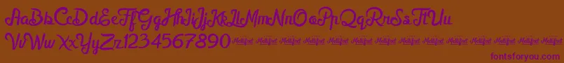 MellifretDemo-Schriftart – Violette Schriften auf braunem Hintergrund