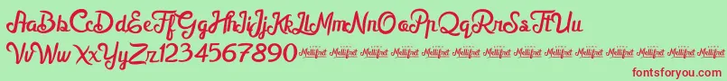 MellifretDemo Font – Red Fonts on Green Background