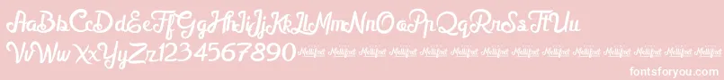 MellifretDemo-Schriftart – Weiße Schriften auf rosa Hintergrund