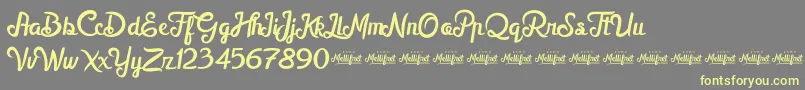 MellifretDemo Font – Yellow Fonts on Gray Background