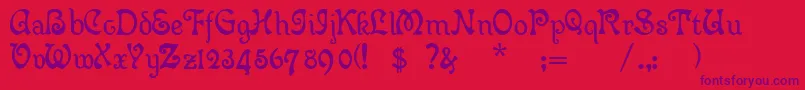 Wetlands Font – Purple Fonts on Red Background
