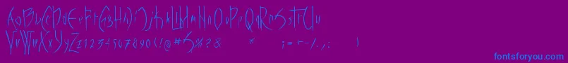 Vampyrish Font – Blue Fonts on Purple Background