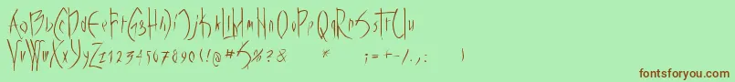 Vampyrish Font – Brown Fonts on Green Background