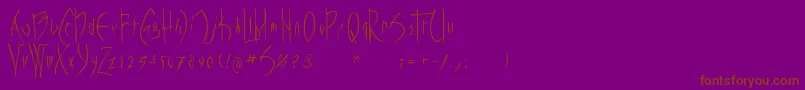 Vampyrish-Schriftart – Braune Schriften auf violettem Hintergrund