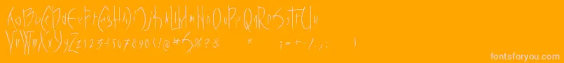 Vampyrish-Schriftart – Rosa Schriften auf orangefarbenem Hintergrund