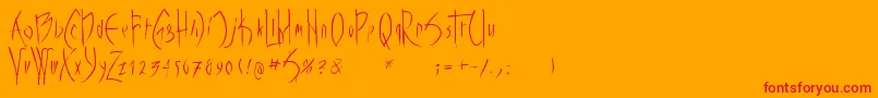 フォントVampyrish – オレンジの背景に赤い文字