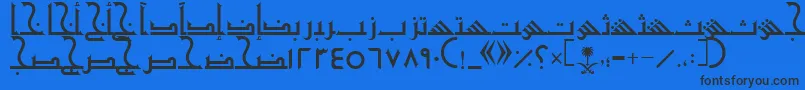 AymShurooq20-Schriftart – Schwarze Schriften auf blauem Hintergrund