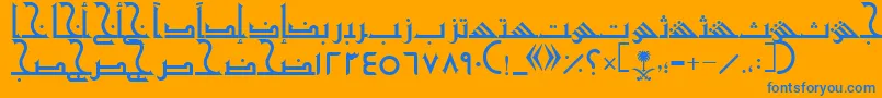 AymShurooq20 Font – Blue Fonts on Orange Background