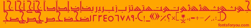 Шрифт AymShurooq20 – красные шрифты на оранжевом фоне