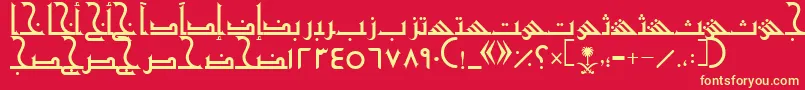 AymShurooq20 Font – Yellow Fonts on Red Background