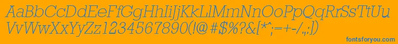 StaffordserialXlightItalic Font – Blue Fonts on Orange Background