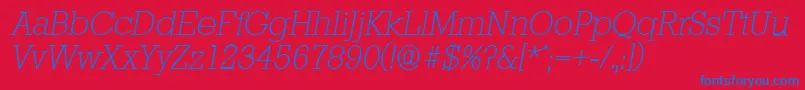 Шрифт StaffordserialXlightItalic – синие шрифты на красном фоне