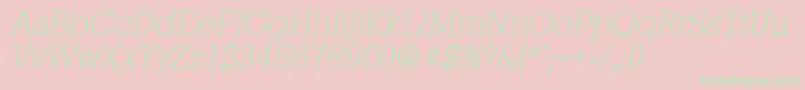 StaffordserialXlightItalic Font – Green Fonts on Pink Background