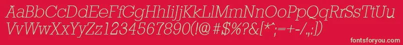 StaffordserialXlightItalic Font – Green Fonts on Red Background