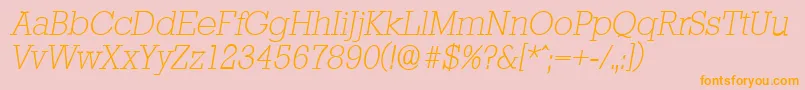 StaffordserialXlightItalic Font – Orange Fonts on Pink Background