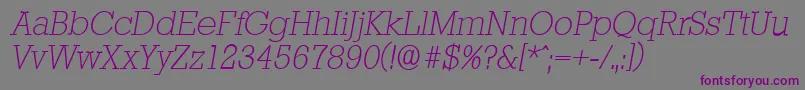 StaffordserialXlightItalic Font – Purple Fonts on Gray Background