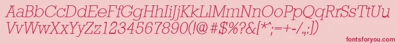 StaffordserialXlightItalic-Schriftart – Rote Schriften auf rosa Hintergrund