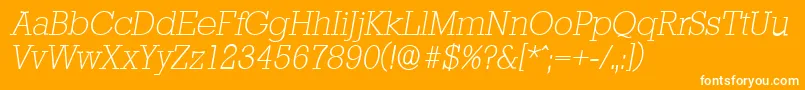 StaffordserialXlightItalic Font – White Fonts on Orange Background