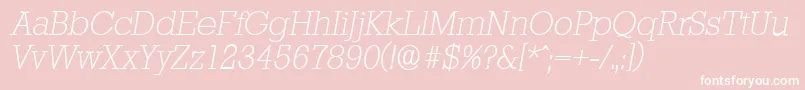 StaffordserialXlightItalic Font – White Fonts on Pink Background