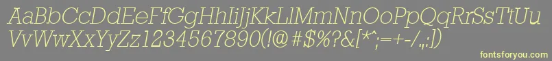 StaffordserialXlightItalic Font – Yellow Fonts on Gray Background