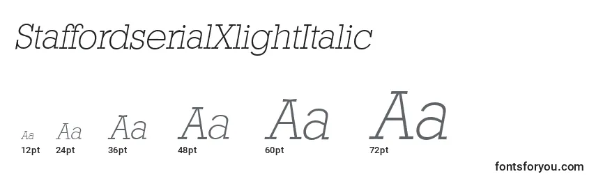 Размеры шрифта StaffordserialXlightItalic