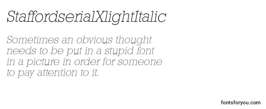 Reseña de la fuente StaffordserialXlightItalic