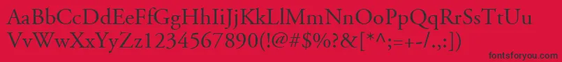 AdobeGaramondLtRegular Font – Black Fonts on Red Background