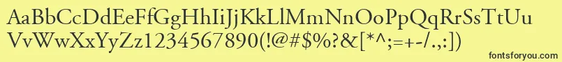 AdobeGaramondLtRegular Font – Black Fonts on Yellow Background